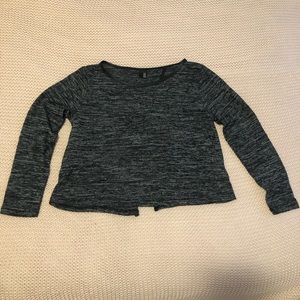 Tulip open back crop top with 3/4 sleeve